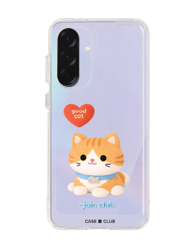 samsung galaxy a36 clear case join the club heartful orange cat
