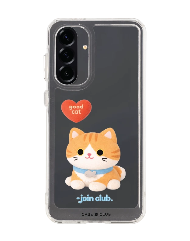 samsung galaxy a56 clear case join the club heartful orange cat