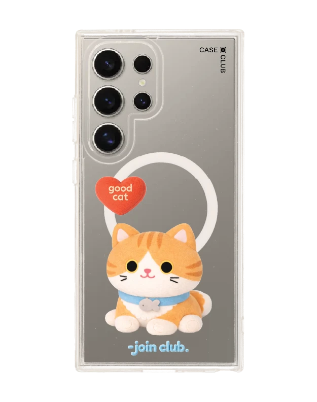 samsung galaxy s24 ultra clear magsafe join the club heartful orange cat