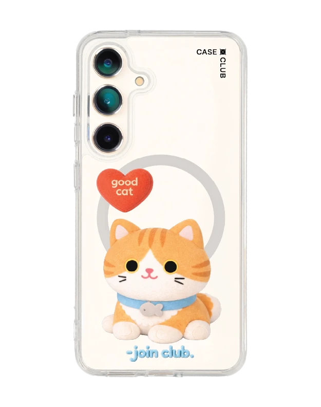 samsung galaxy s25 clear magsafe join the club heartful orange cat