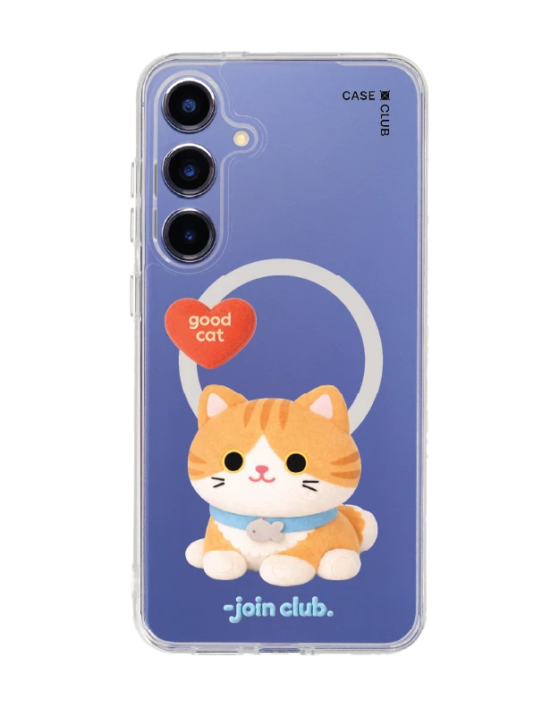 samsung galaxy s25 plus clear magsafe join the club heartful orange cat
