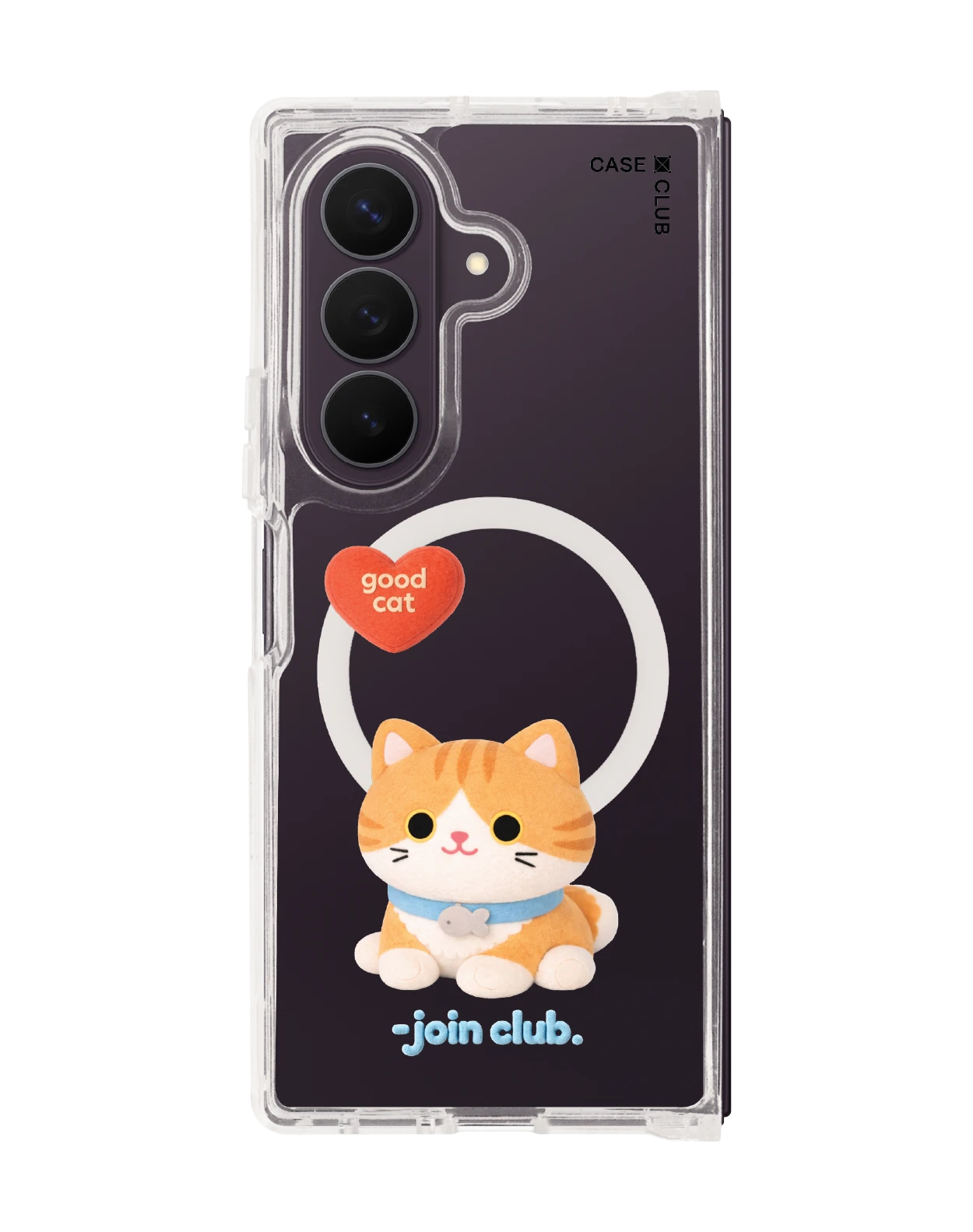 เคสใส samsung galaxy z fold 8 ultra magsafe jtc heartful แมวส้ม