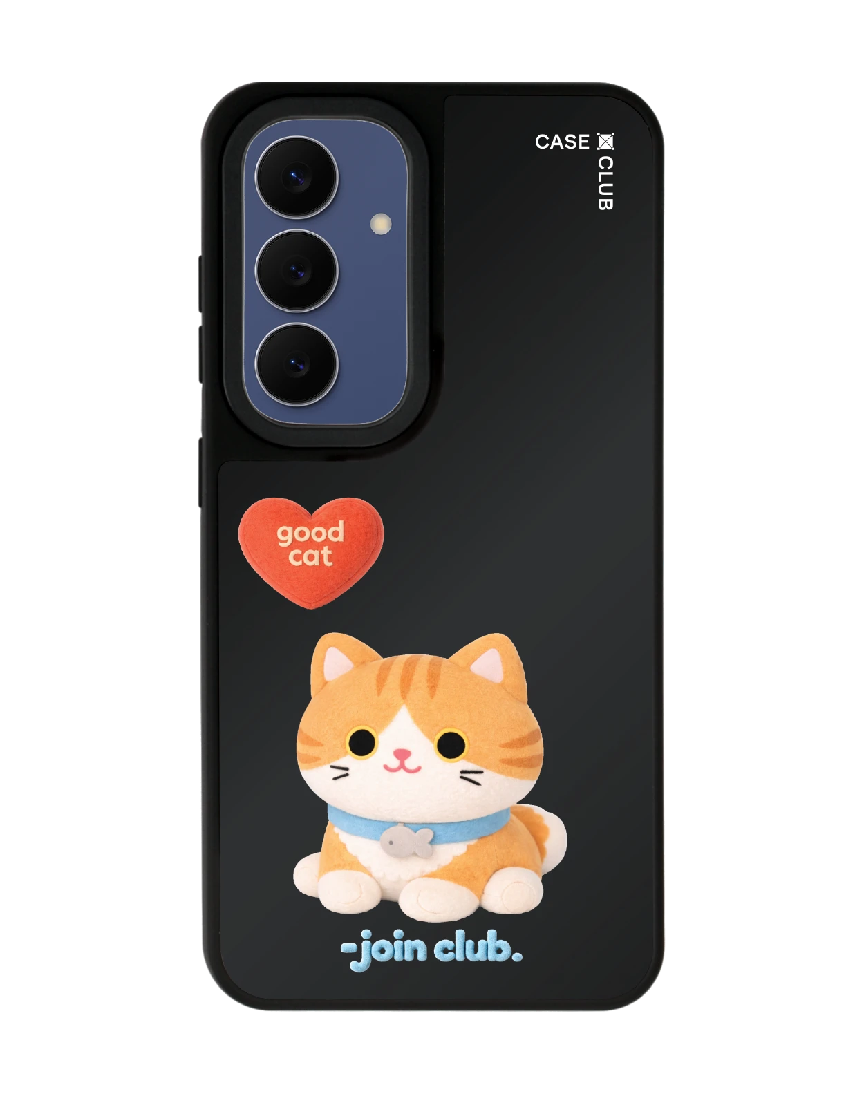 samsung s25 matte black mirror magsafe join the club heartful orange cat