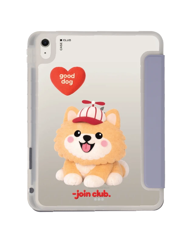 เคสใส ipad air4/5/6/7 11" 2025 (m2/m3) สีม่วง join the club heartful ปอมเมอเรเนียน