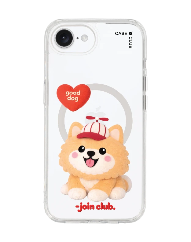 iphone 16e/17e clear case magsafe join the club heartful pomeranian
