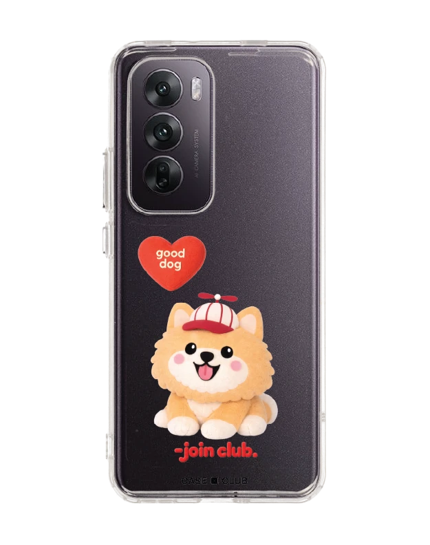 oppo reno 12 clear case join the club heartful pomeranian