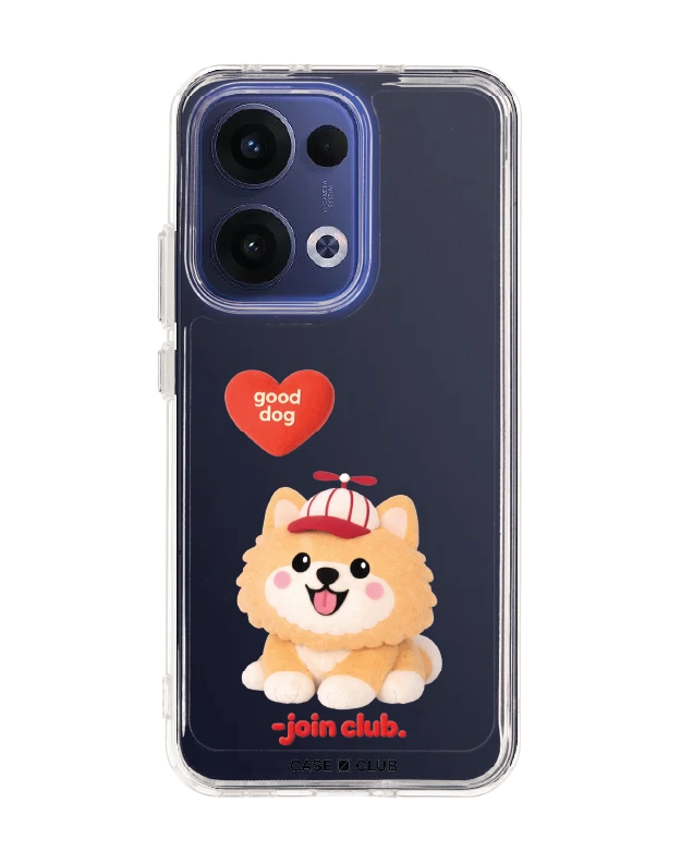 oppo reno 13 clear case join the club heartful pomeranian