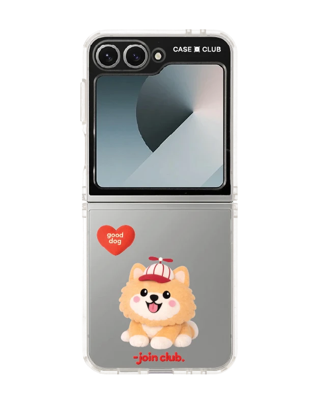 samsung galaxy z flip 6 clear case join the club heartful pomeranian