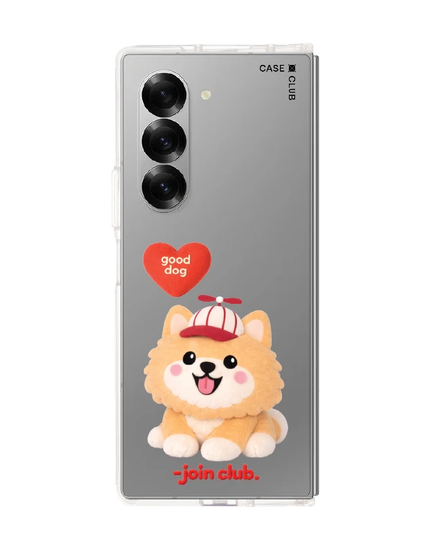 samsung galaxy z fold 6 clear case join the club heartful pomeranian