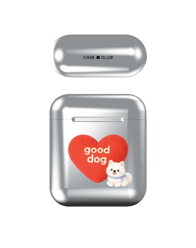 airpods (1/2 gen) silver case join the club heartful samoyed