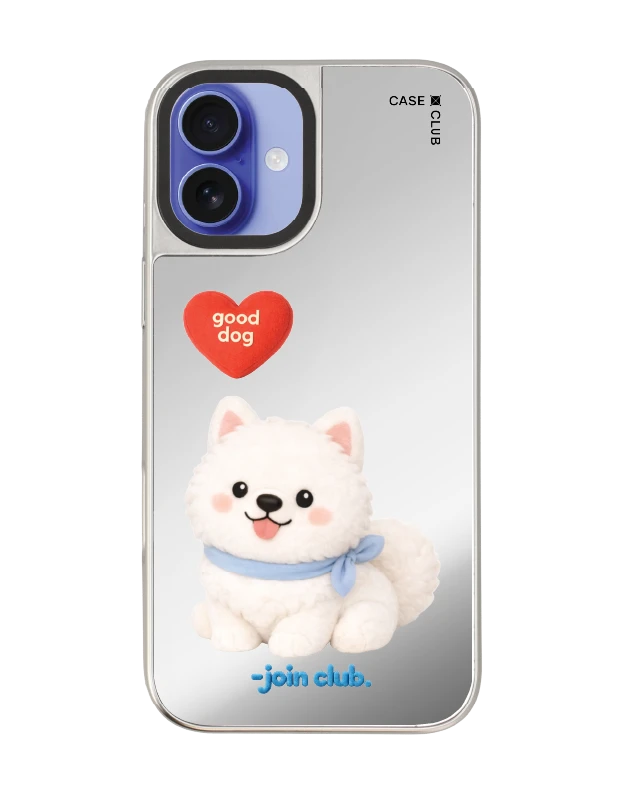 iphone 16 plus mirror case magsafe join the club heartful samoyed