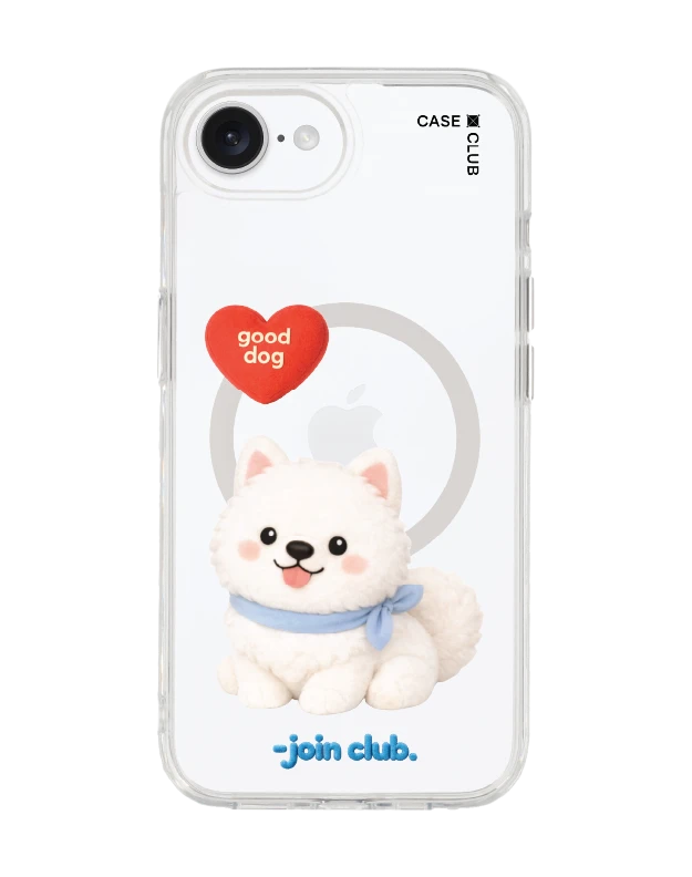 iphone 16e/17e clear case magsafe join the club heartful samoyed