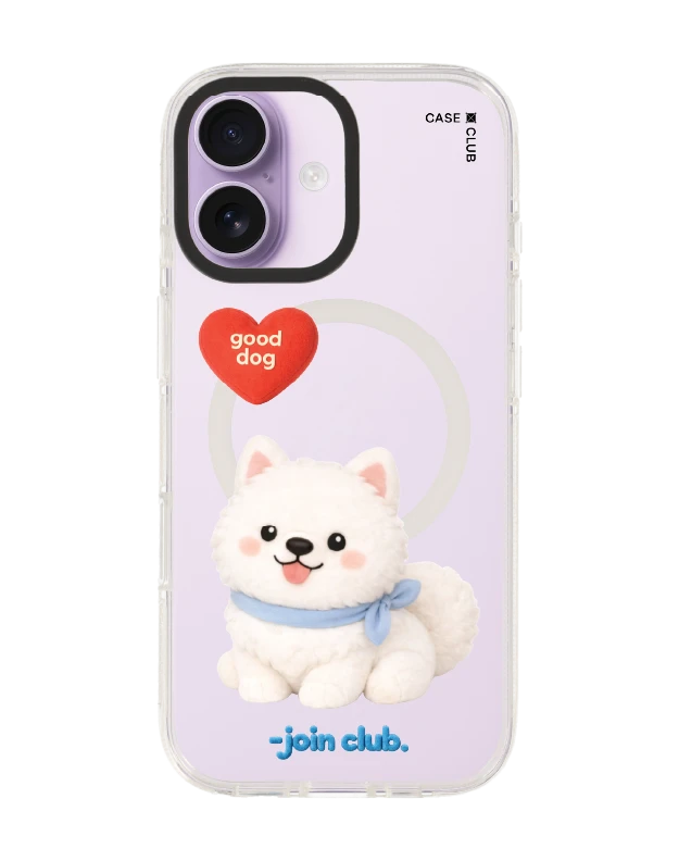 iphone 17 clear case magsafe shield join the club heartful samoyed