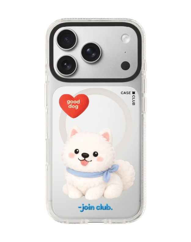 iphone 17 pro clear case magsafe shield join the club heartful samoyed
