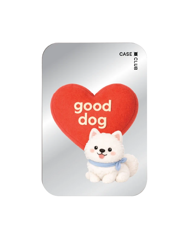 magnetic mirror cardholder stand join the club heartful samoyed