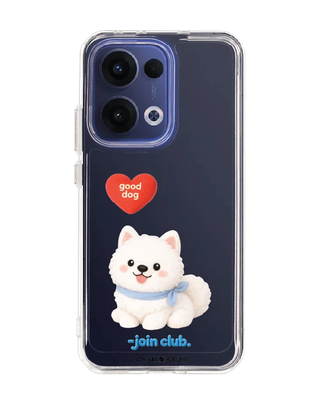 oppo reno 13 clear case join the club heartful samoyed