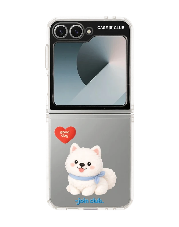 samsung galaxy z flip 6 clear case join the club heartful samoyed