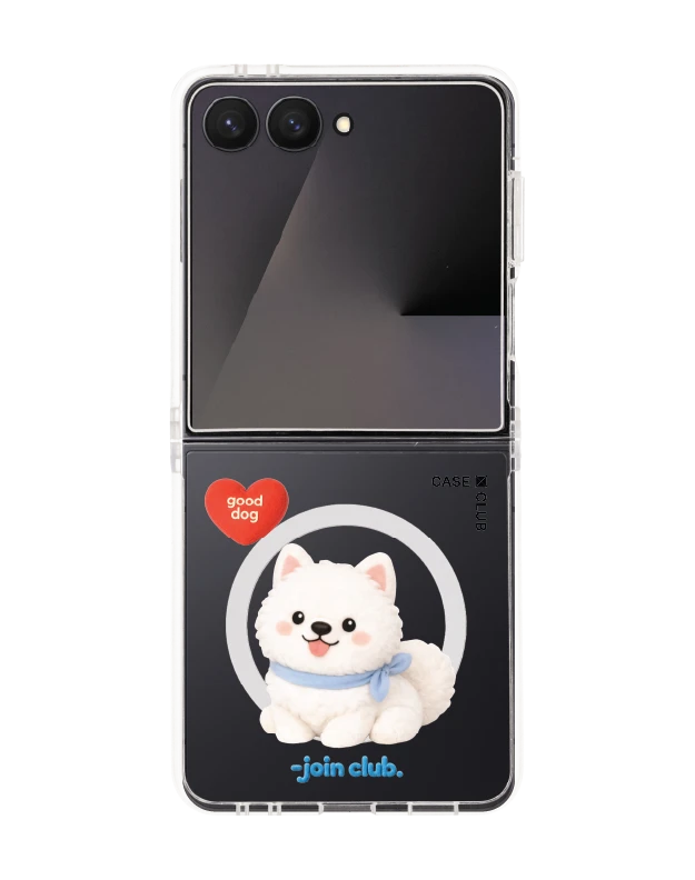 samsung galaxy z flip 7 clear magsafe join the club heartful samoyed