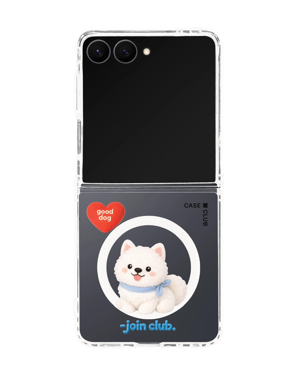 samsung galaxy z flip 8 clear magsafe join the club heartful samoyed