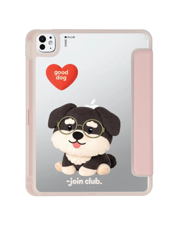 ipad pro 11" (2024) clear pink join the club heartful schnauzer