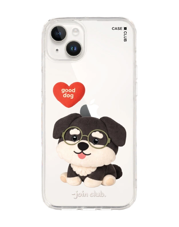 iphone 14 plus clear case join the club heartful schnauzer