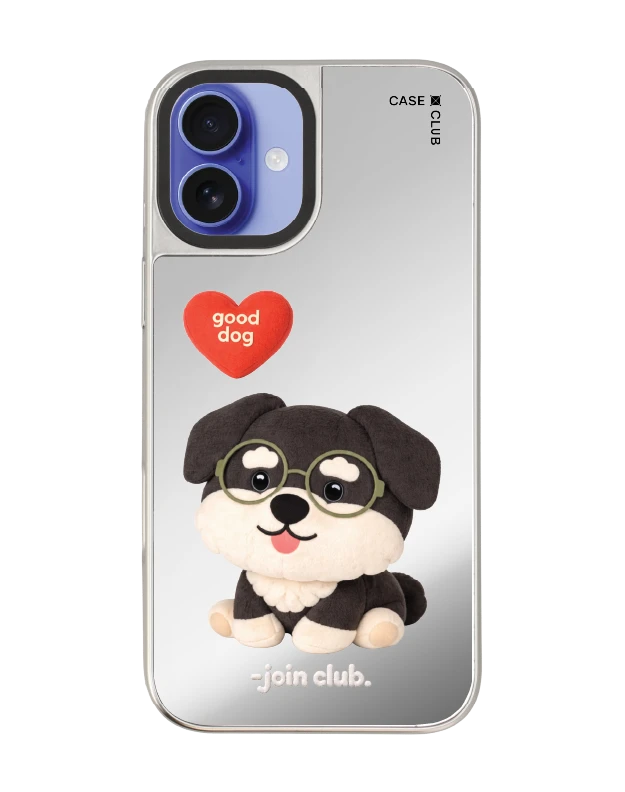 iphone 16 plus mirror case magsafe join the club heartful schnauzer