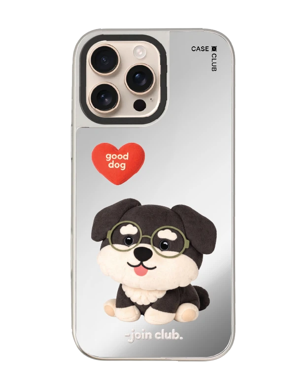 iphone 16 pro max mirror case magsafe join the club heartful schnauzer