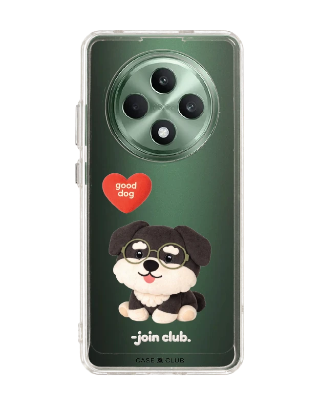 oppo reno 12f clear case join the club heartful schnauzer