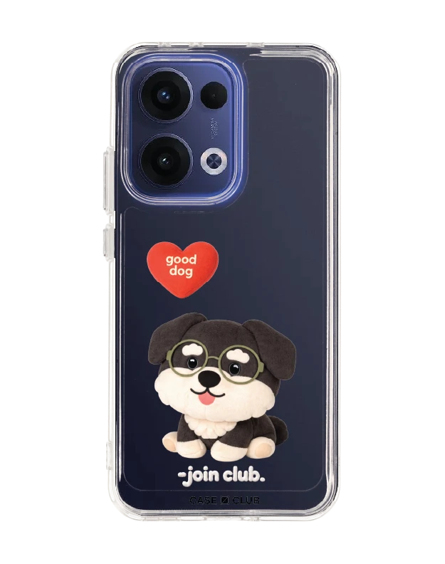 oppo reno 13 clear case join the club heartful schnauzer