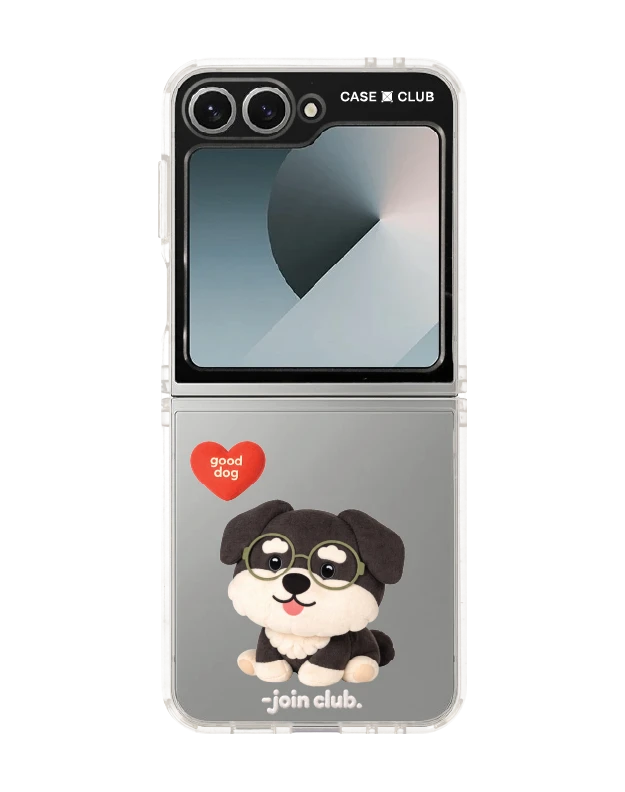 samsung galaxy z flip 6 clear case join the club heartful schnauzer