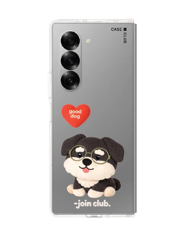samsung galaxy z fold 6 clear case join the club heartful schnauzer