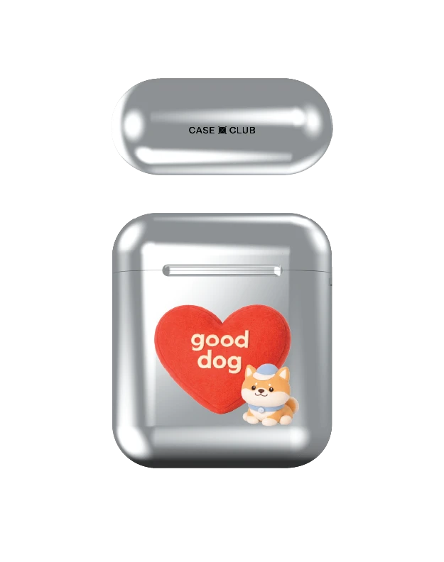 airpods (1/2 gen) silver case join the club heartful shiba