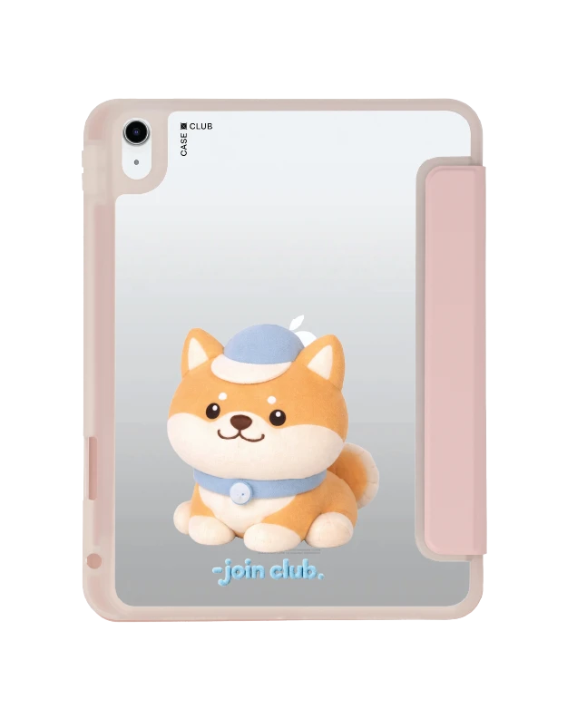 ipad gen 10th/11th 2025 clear pink join the club heartful shiba