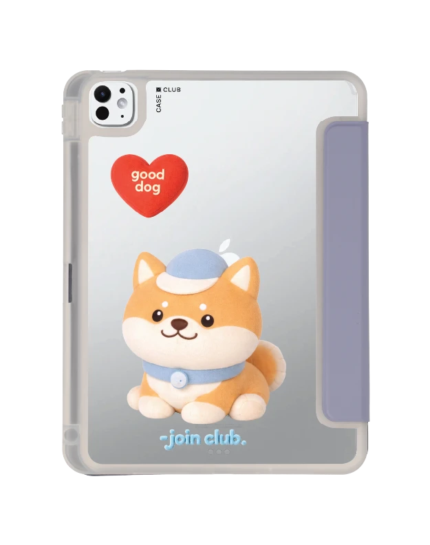 ipad pro 11" (2024) clear purple join the club heartful shiba