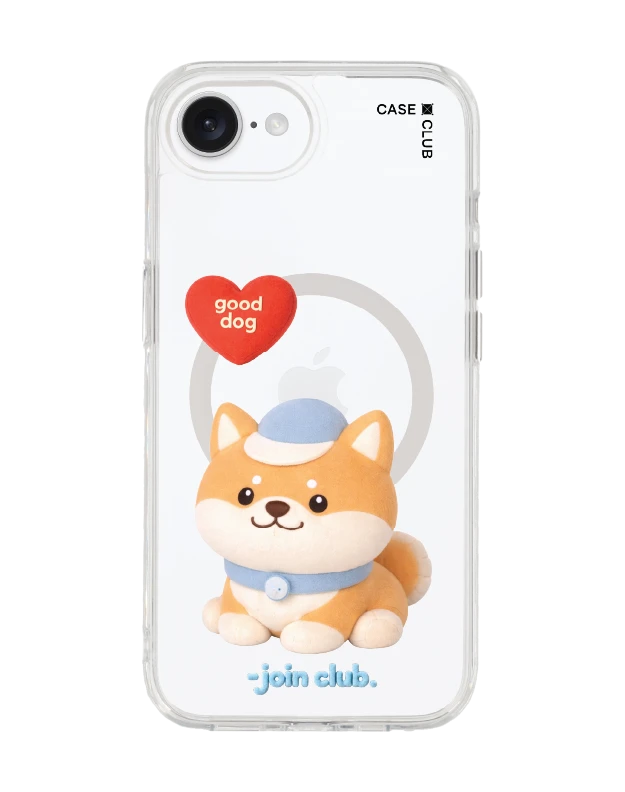 iphone 16e/17e clear case magsafe join the club heartful shiba