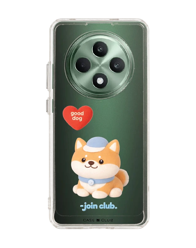 oppo reno 12f clear case join the club heartful shiba