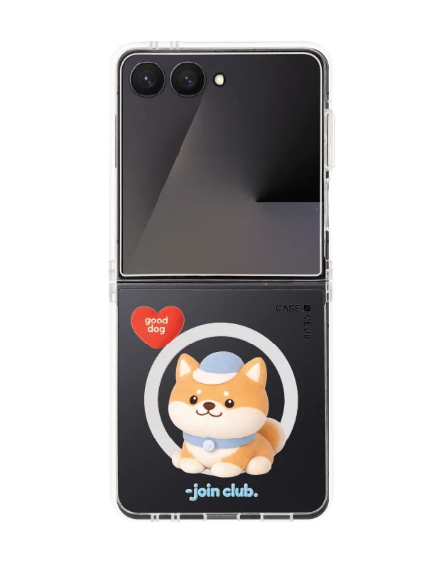 samsung galaxy z flip 7 clear magsafe join the club heartful shiba