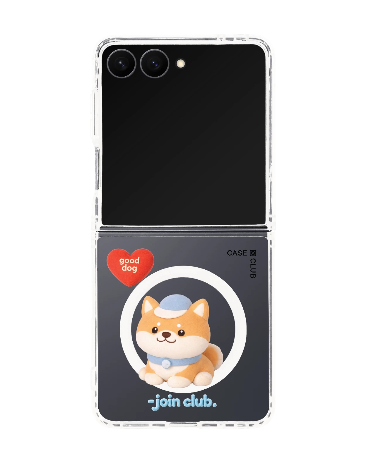 samsung galaxy z flip 8 clear magsafe join the club heartful shiba