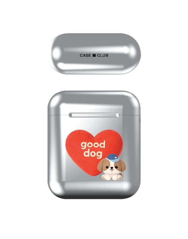 airpods (1/2 gen) silver case join the club heartful shih tzu