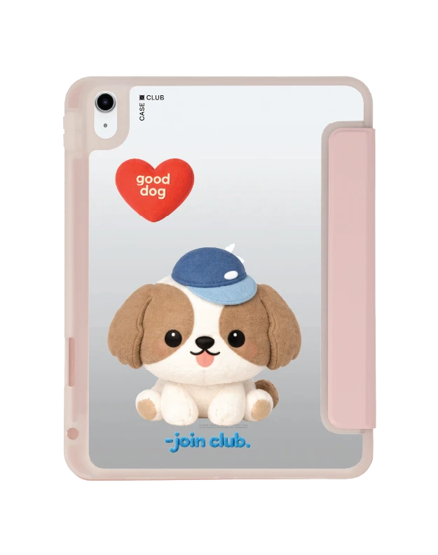 ipad gen 10th/11th 2025 clear pink join the club heartful shih tzu