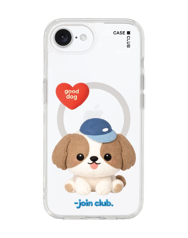 iphone 16e/17e clear case magsafe join the club heartful shih tzu