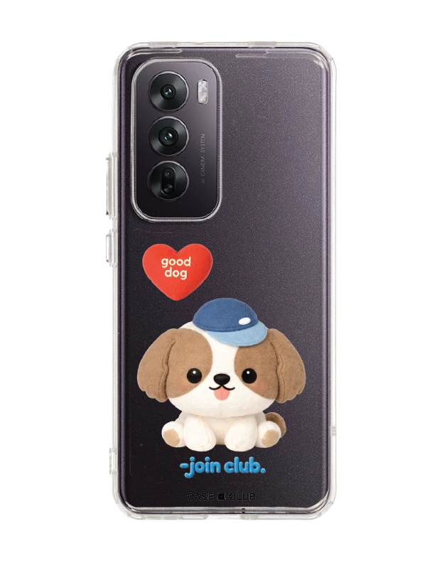 oppo reno 12 clear case join the club heartful shih tzu