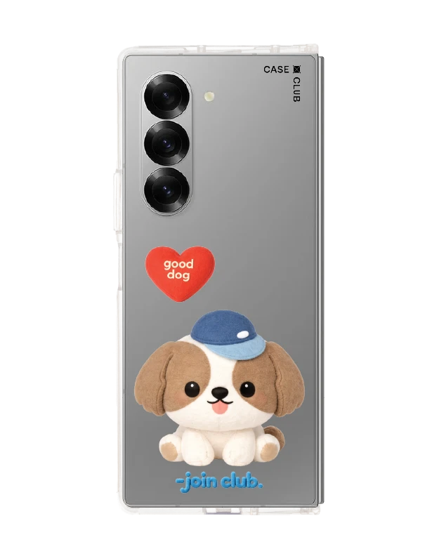 samsung galaxy z fold 6 clear case join the club heartful shih tzu