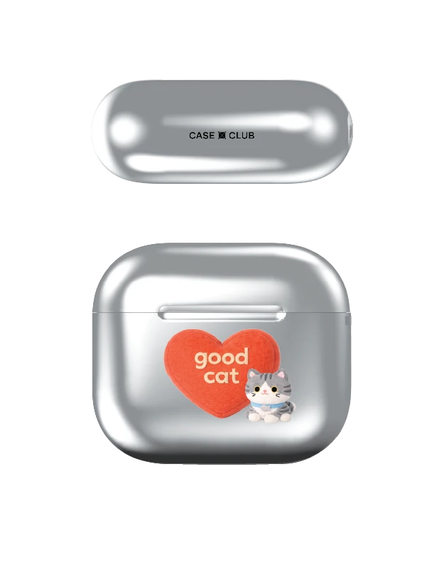 เคสสีเงิน airpods รุ่น 3 join the club heartful แมวลายสลิด
