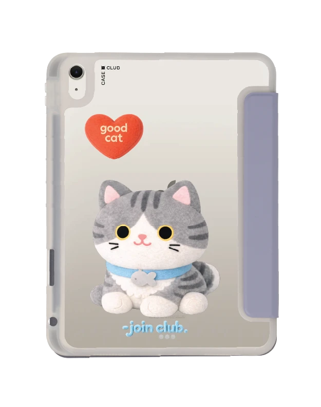 เคสใส ipad air4/5/6/7 11" 2025 (m2/m3) สีม่วง join the club heartful แมวลายสลิด