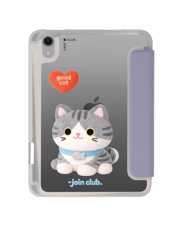 เคสใส ipad mini 7 สีม่วง join the club heartful แมวลายสลิด