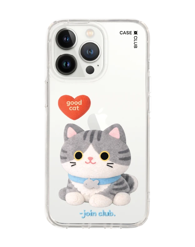 iphone 13 pro clear case join the club heartful tabby cat
