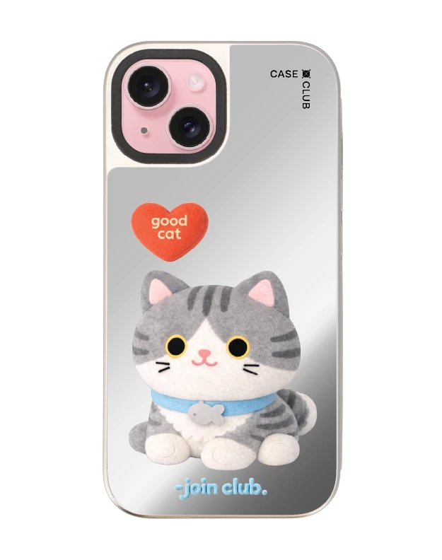 iphone 15 mirror magsafe join the club heartful tabby cat