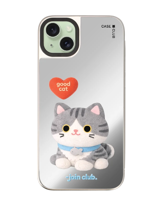 iphone 15 plus mirror magsafe join the club heartful tabby cat