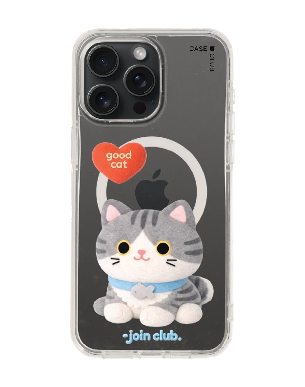 iphone 15 pro max clear magsafe join the club heartful tabby cat